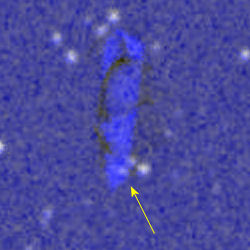 Immagine blu combinata con la rossa: una stella è nascosta dall'intruso